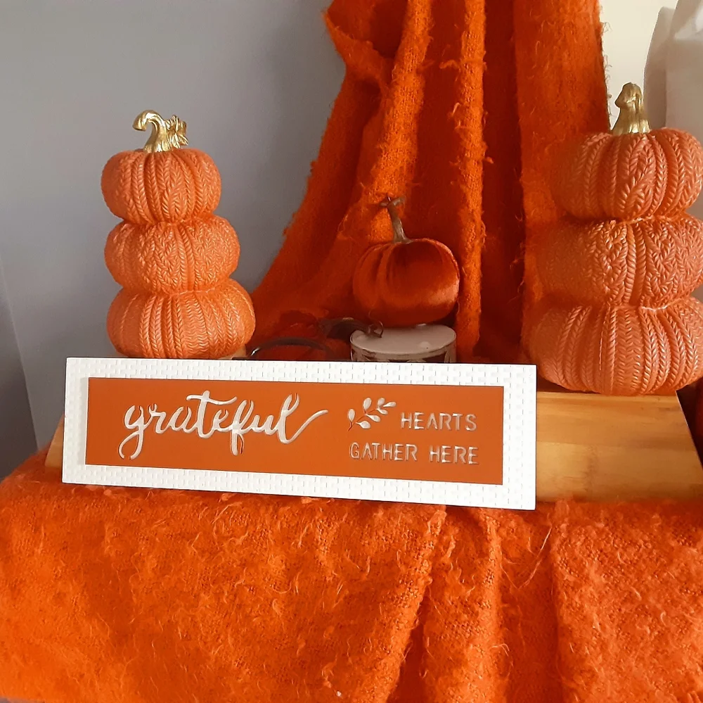 Fall Decor Orange Pumpkin Accents 8 pc